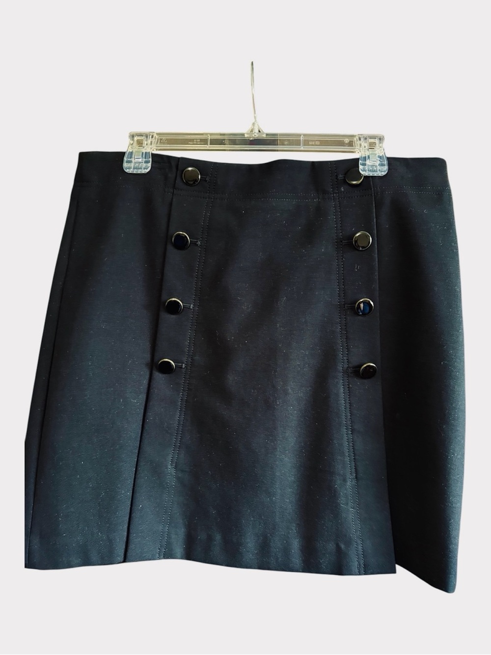 LOFT Black Button-Detail Skirt